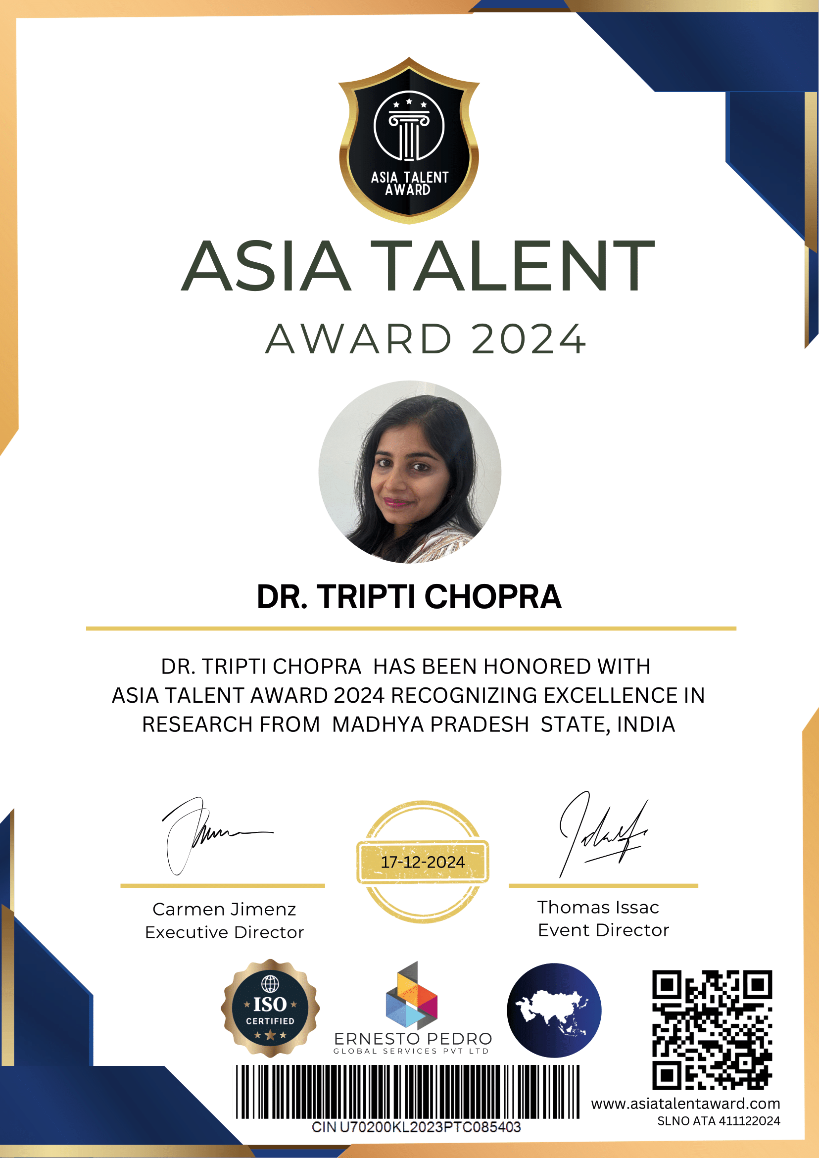 Asia Talent Award 2024