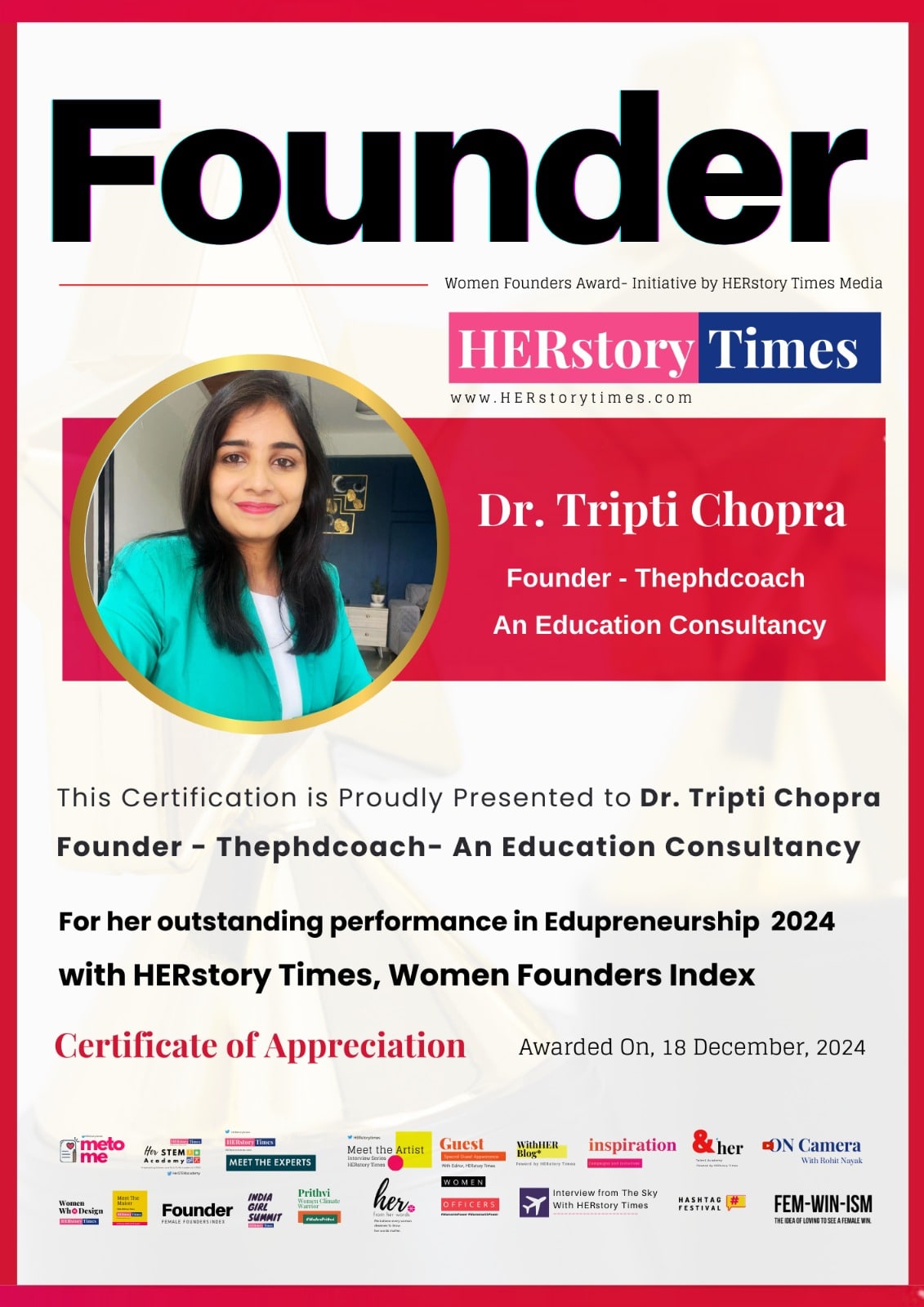Founder Dr. Tripti Chopra